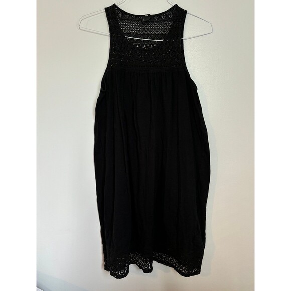 H & M embroidered black mid length tank dress size large - Picture 6 of 7